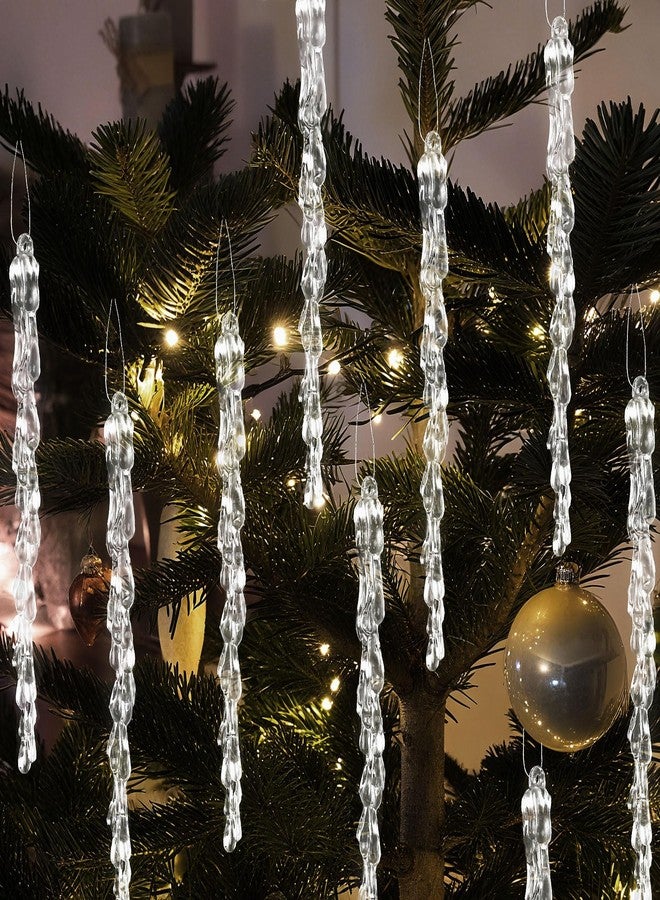 STEFORD 30 Pcs Christmas Icicles Ornaments, Acrylic Clear Icicle Ornament Plastic Christmas Tree Hanging Crystal Icicles Set Wedding Party Winter Wonderland Decoration Supplies - Image 1